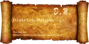 Dietrich Mátyás névjegykártya